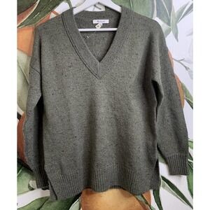 Madewell XS V Neck Speckled Wool Blend Pullover Sweater New